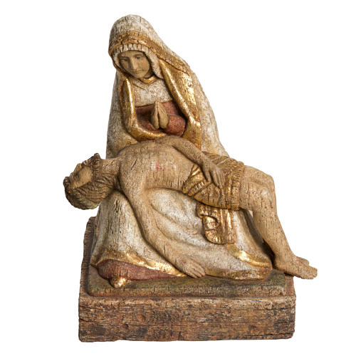 Pietà Belém 30 cm madeira acabamento antiquado 1