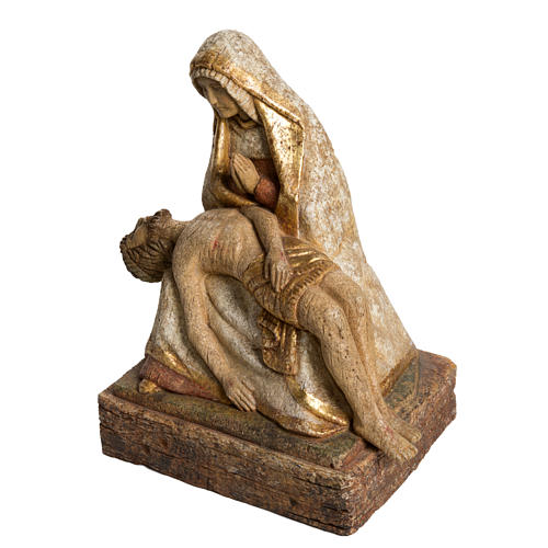 Pietà Belém 30 cm madeira acabamento antiquado 3