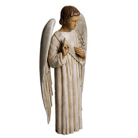 Annunciation Angel statue in painted Bethléem wood, 60 cm