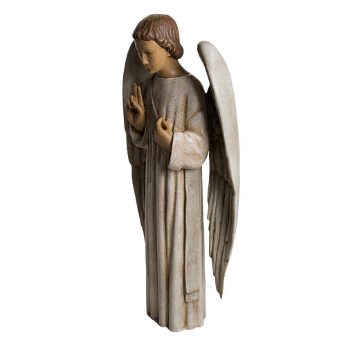 Annunciation Angel statue in painted Bethléem wood, 60 cm 3