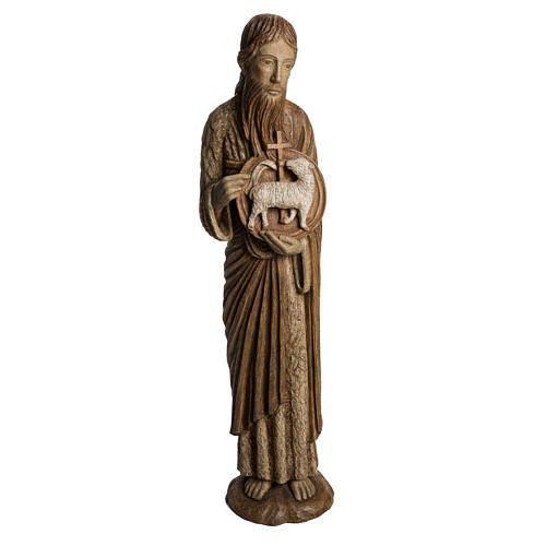 John the Baptist of Chartres statue in painted Bethléem wood, 7 1