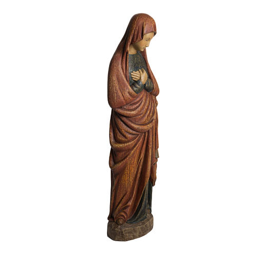 Annunciation Madonna statue in painted Bethléem wood, 52cm 2