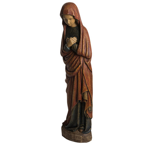 Annunciation Madonna statue in painted Bethléem wood, 52cm 3