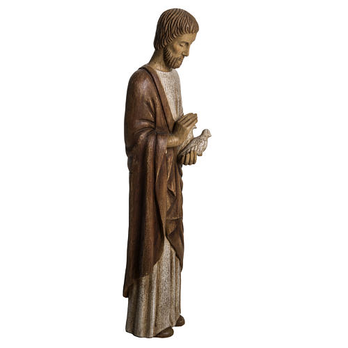 Saint Joseph with dove statue in wood, 60 cm 2