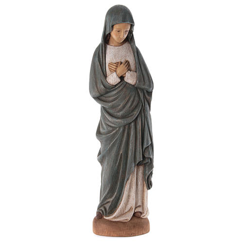 Virgin Mary, Annunciation statue in painted wood, 80 cm 1