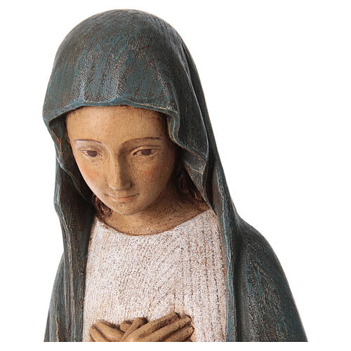 Virgin Mary, Annunciation statue in painted wood, 80 cm 2