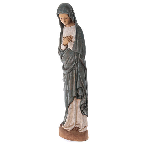 Virgin Mary, Annunciation statue in painted wood, 80 cm 3