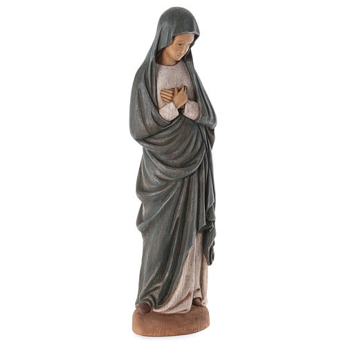 Virgin Mary, Annunciation statue in painted wood, 80 cm 4