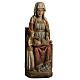 Saint Anne and young Virgin Mary statue, painted wood, antique s1