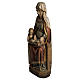 Saint Anne and young Virgin Mary statue, painted wood, antique s3