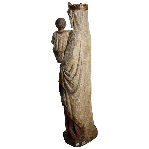 Gottesmutter mit Kind 75cm Holz Bethleem, antikisiertes Finish 5