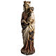 Virgin Mary and baby Jesus statue in painted wood, antique finis s3
