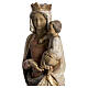 Virgin Mary and baby Jesus statue in painted wood, antique finis s4