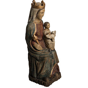 Madonna of Rosay statue in painted wood, antique finishing 63 cm