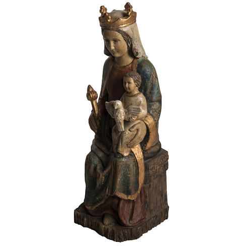 Madonna of Rosay statue in painted wood, antique finishing 63 cm 3