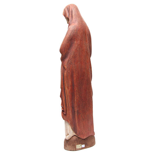 Virgin of Annunciation 80 cm red clothes painted wood Bethléem 7