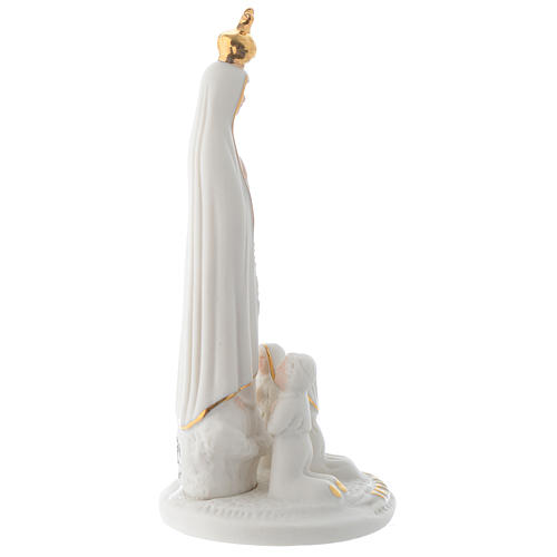 Imagen Virgen de Fatima porcelana con Tres Pastorcitos 13 cm 2