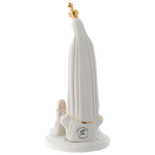 Statua Fatima porcellana con pastorelli 13 cm 3