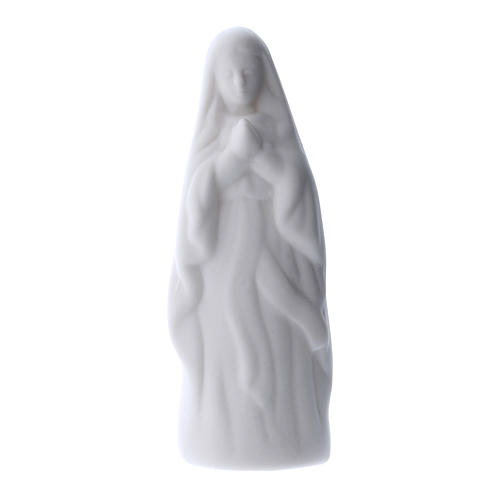 Statue Notre-Dame de Lourdes céramique blanche 10 cm 1