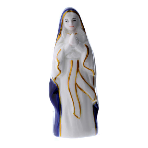 STOCK Imagen Virgen de Lourdes cerámica pintada blanca 10 cm 1