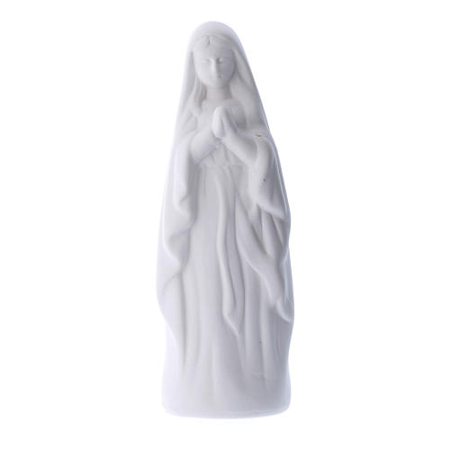 Imagen Virgen de Lourdes cerámica blanca 17 cm 1