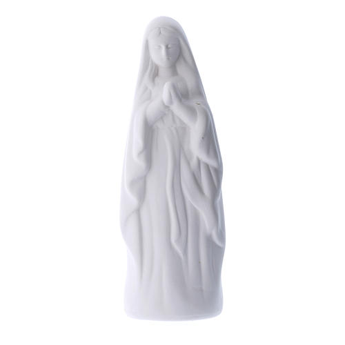 Statua Madonna di Lourdes ceramica bianca 17 cm 1
