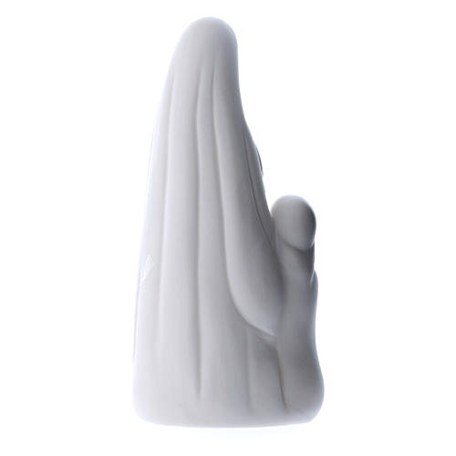 Our Lady of Lourdes statue with Bernardette in white ceramic 17 cm 2