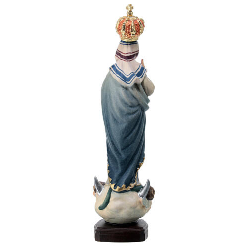 Virgen de los Ángeles de madera de arce pintada Val Gardena 4