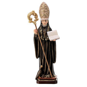 Saint Benedict painted maple wood statue, Val Gardena