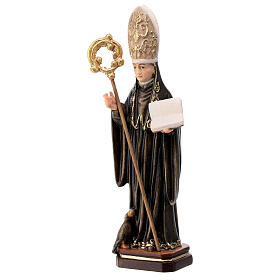 Saint Benedict painted maple wood statue, Val Gardena
