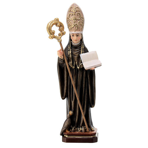 Saint Benedict painted maple wood statue, Val Gardena 1