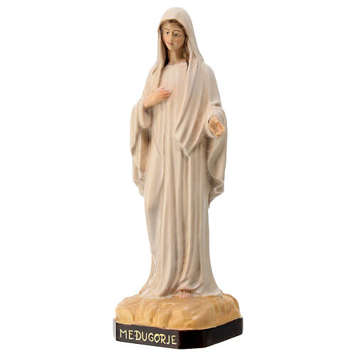 Our Lady of Medjugorje painted maple wood statue, Val Gardena 2
