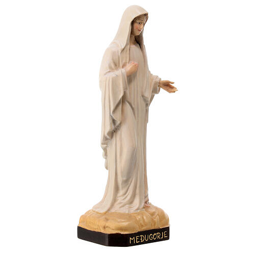 Notre-Dame de Medjugorje statue en bois d'érable peint Val Gardena 3