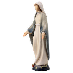 Our Lady of Miraculous Medal painted maple wood statue, Val Gardena