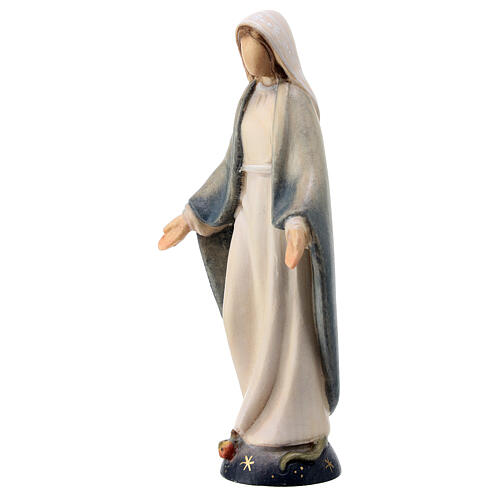 Our Lady of Miraculous Medal painted maple wood statue, Val Gardena 2