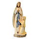 Statue en bois d'érable peint Notre-Dame de Lourdes avec Bernadette Val Gardena s1