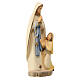 Statue en bois d'érable peint Notre-Dame de Lourdes avec Bernadette Val Gardena s2