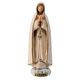 Madonna di Fatima moderna dipinta in acero Val Gardena