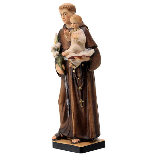 Saint Anthony painted maple wood statue, Val Gardena 2