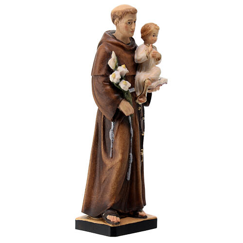 Saint Anthony painted maple wood statue, Val Gardena 3
