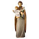 St Joseph with Child statue in painted maple Val Gardena s1