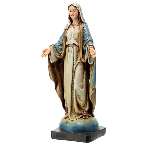 Virgen María Inmaculada pasta de madera Val Gardena 20 cm 3