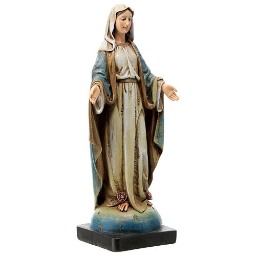 Virgen María Inmaculada pasta de madera Val Gardena 20 cm 4