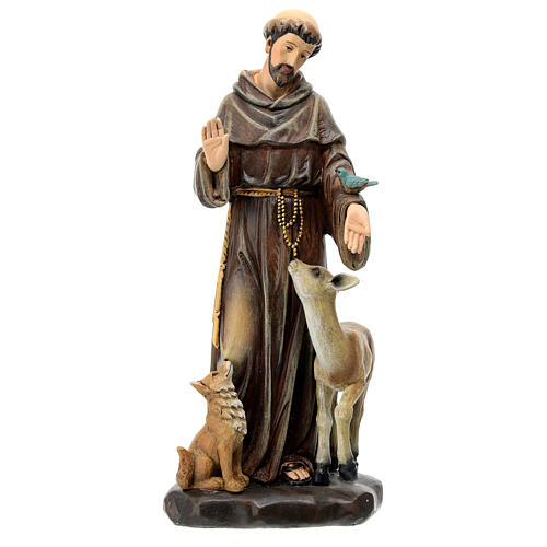 St Francis statue in Val Gardena wood pulp 20 cm 1