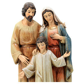 Modern Holy Family statue Val Gardena painted wood pulp