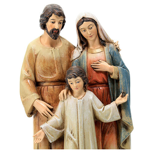 Modern Holy Family statue Val Gardena painted wood pulp 2