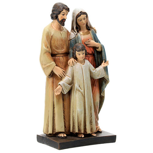 Modern Holy Family statue Val Gardena painted wood pulp 4