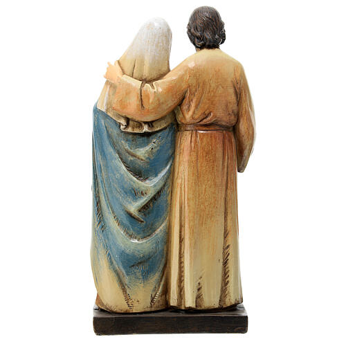 Modern Holy Family statue Val Gardena painted wood pulp 5