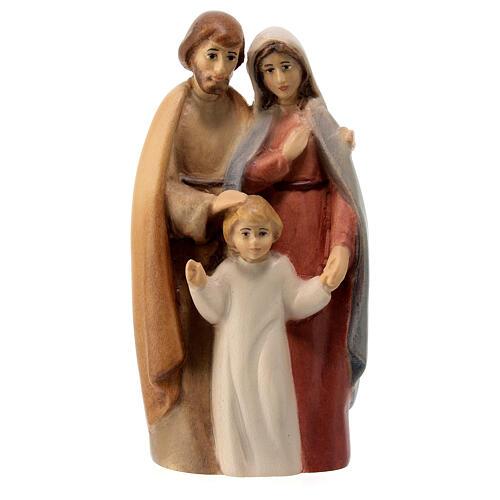 Painted Holy Family statue in Val Gardena maple 1