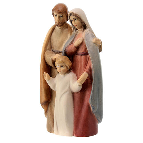 Painted Holy Family statue in Val Gardena maple 3